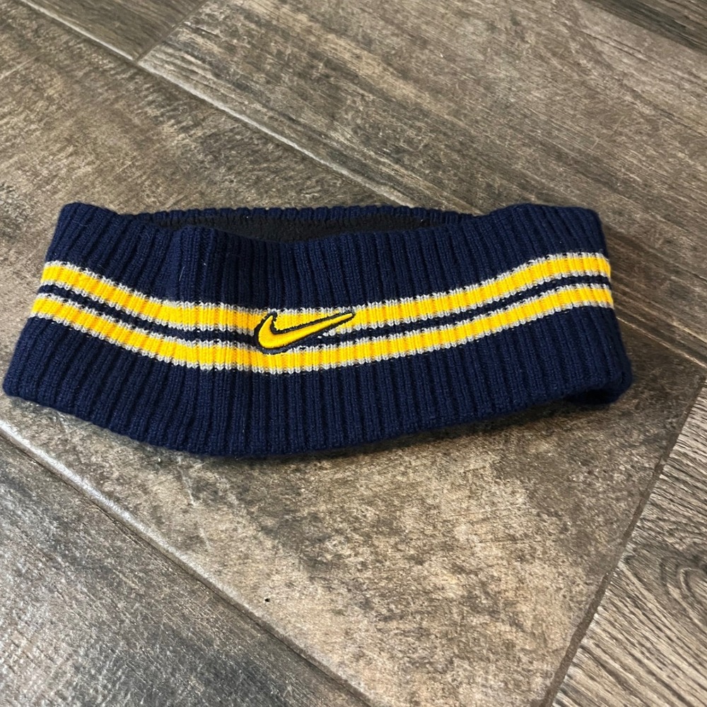 Nike Team West Virginia University WVU Mountaineers Knit Fleece Headband Navy
